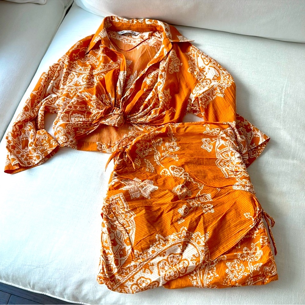 BLOGGERS FAVE- Zara two-piece Orange coord SET - Picture 7 of 7
